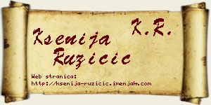 Ksenija Ružičić vizit kartica